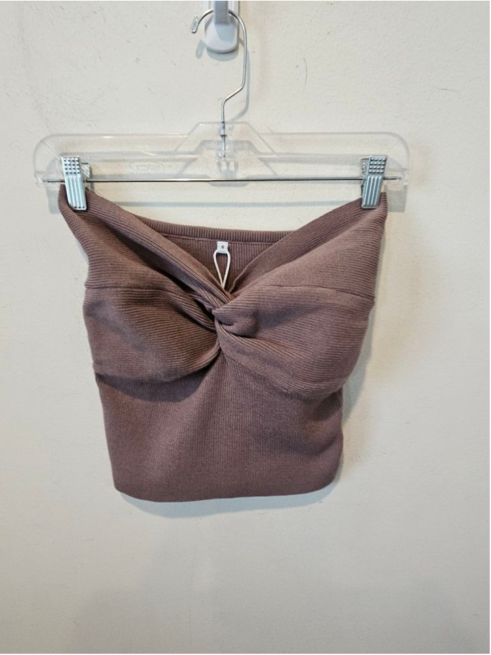 Women's ANRABESS NWT Brown Ribbed Knit Bandeau Tube Top S - Picture 4 of 12